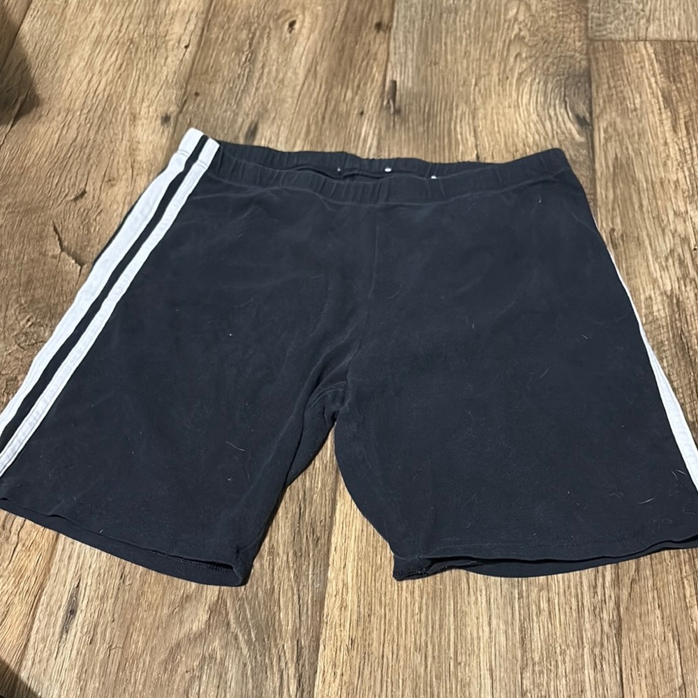 SO Black and White Athletic Shorts with Side Stripes